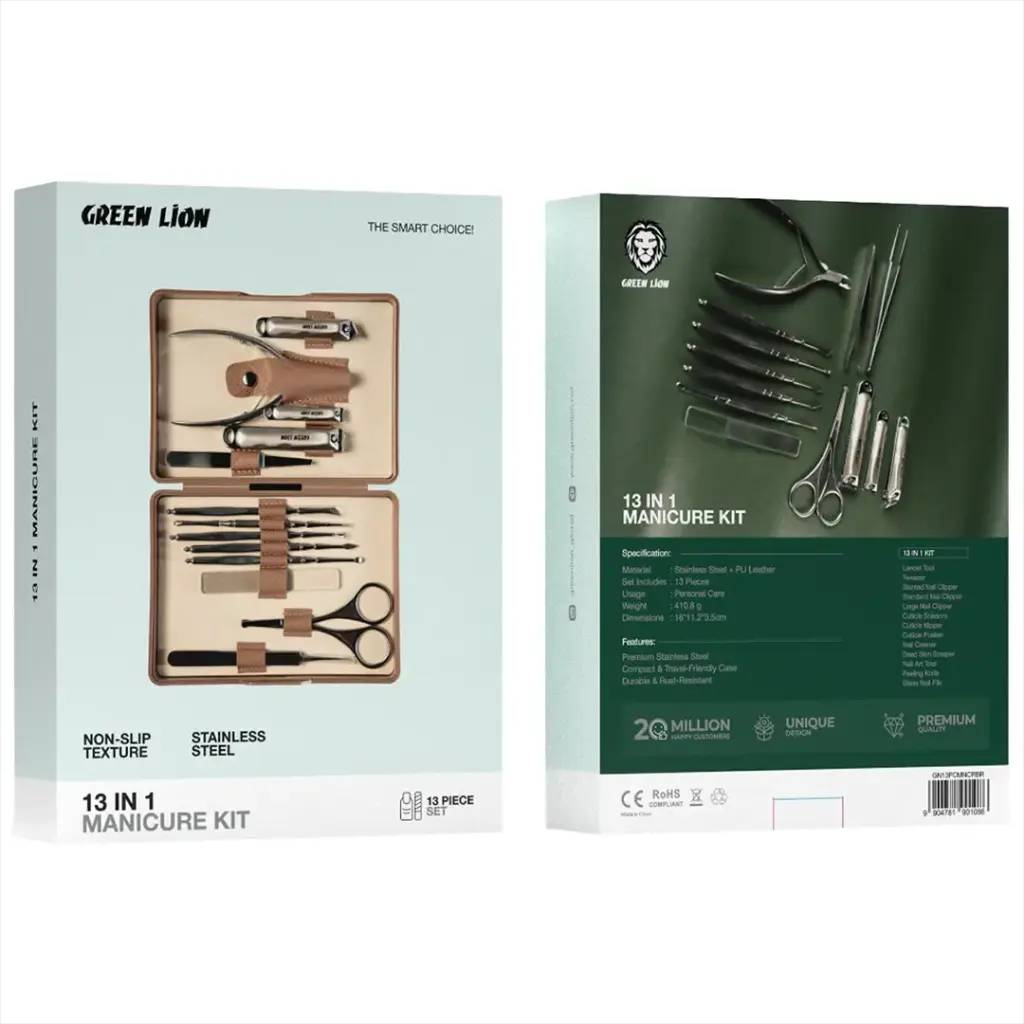 کیت مانیکور 13 کاره گرین لاین Green Lion 13in1 Manicure Kit 1086